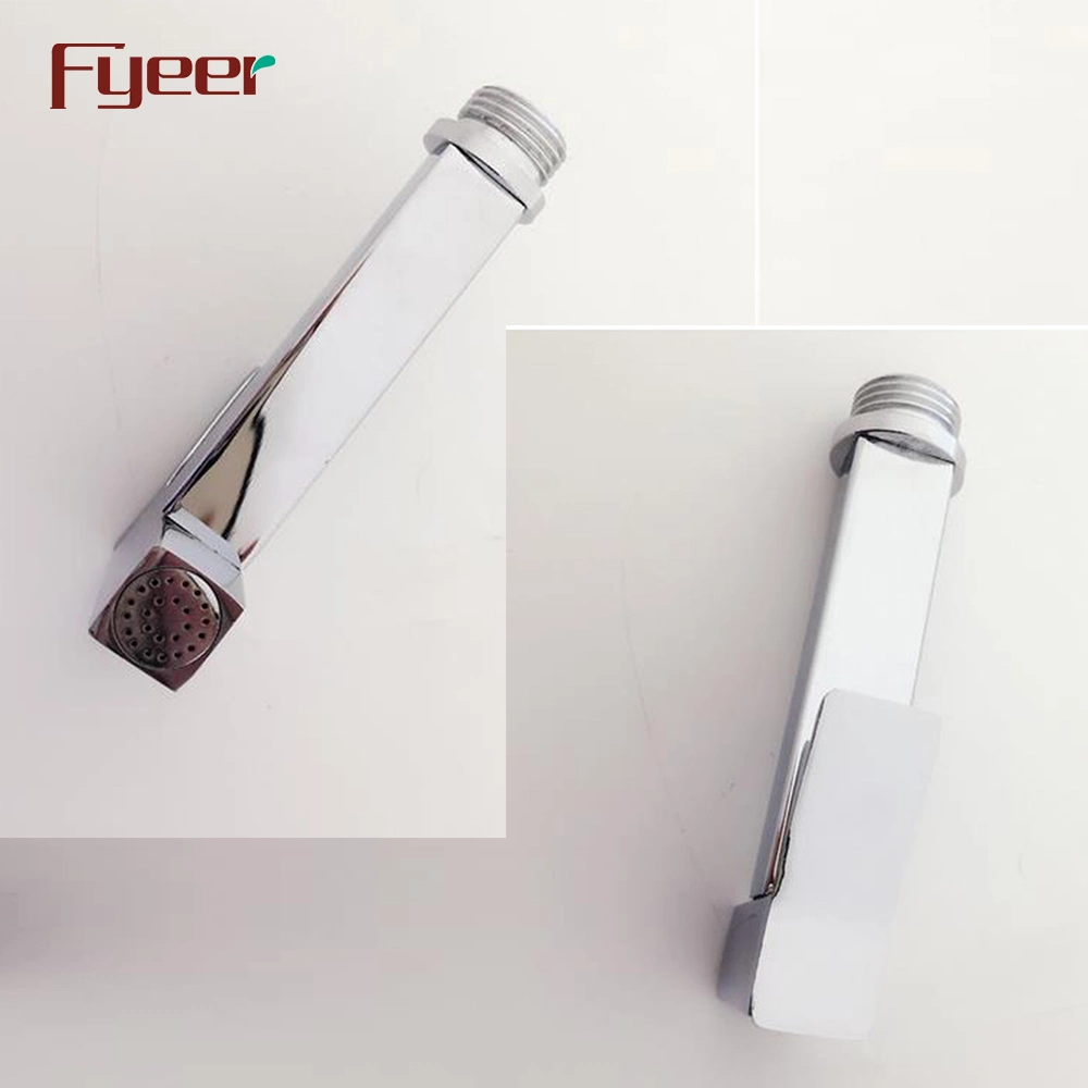 Fyeer Solid Brass Square Body Chrome Plated Bathroom Toilet Shattaf Bidet Spray Set